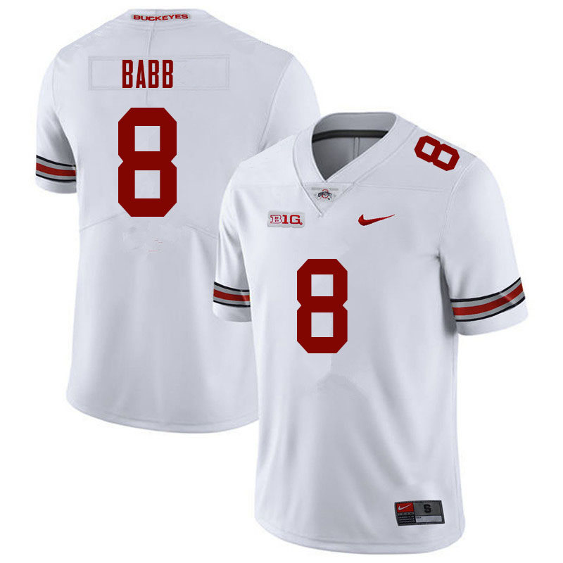 Men #8 Kamryn Babb Ohio State Buckeyes College Football Jerseys Sale-White